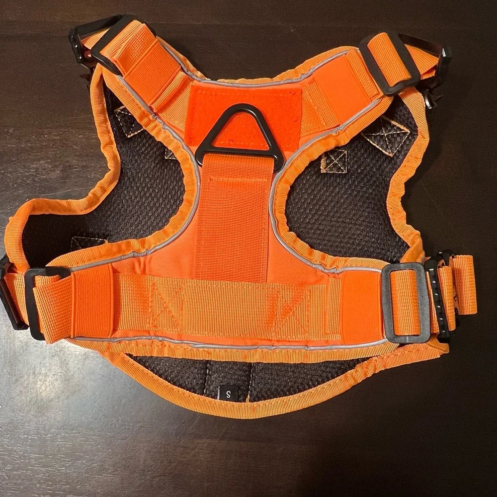 Tactical Dog Harness No Pull K9 Vest Small Orange Reflective Handle Heavy Duty